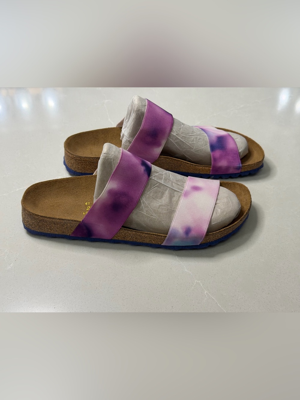 Papillio by Birkenstock Curacao Tie Dye Slide Sandals Purple Pink Size 41 / L10
